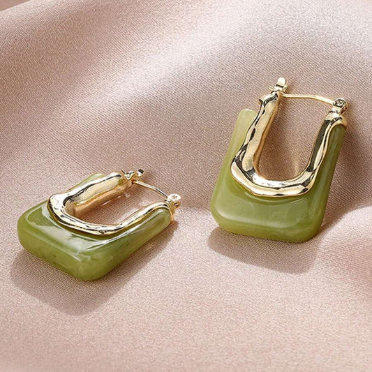 Antique Style Drop Earrings with Emerald Accent - Pexav