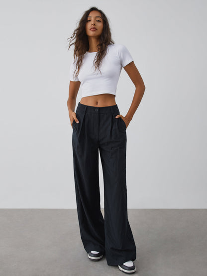 Bold Striped Loose Fit Dress Pants