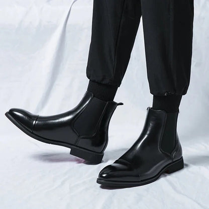 Ankle Leather Fashion Boots - Pexav