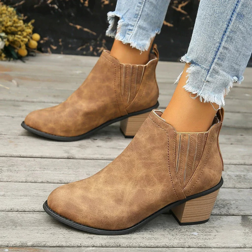 Ankle High Leather Boots for Women