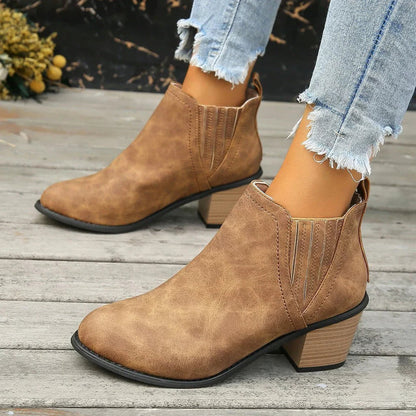 Ankle High Leather Boots for Women