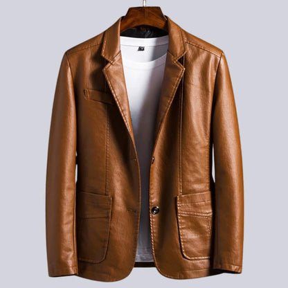 Black Faux Leather Biker Jacket - Pexav