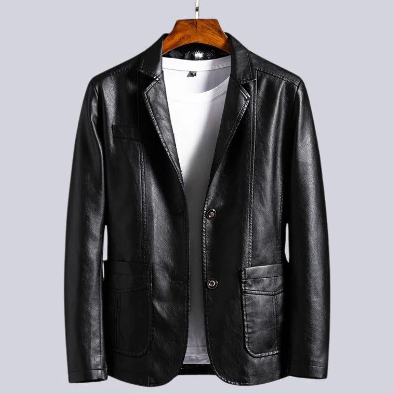 Black Faux Leather Biker Jacket