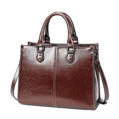 Classic Designer Leather Tote Bag