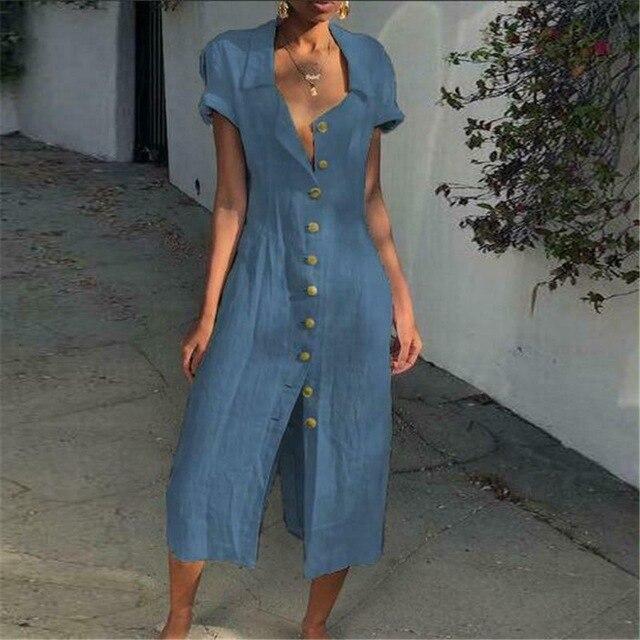 Casual Fit Short Sleeve Women's Midi Dress