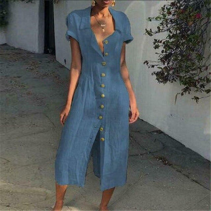 Casual Fit Short Sleeve Women's Midi Dress