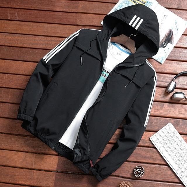 Waterproof Men's Athletic Jacket with Hood and Pockets - Nocini