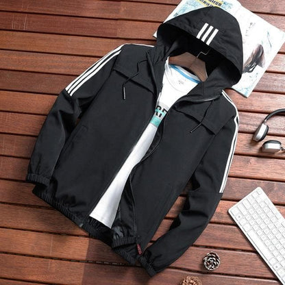 Waterproof Men's Athletic Jacket with Hood and Pockets - Nocini
