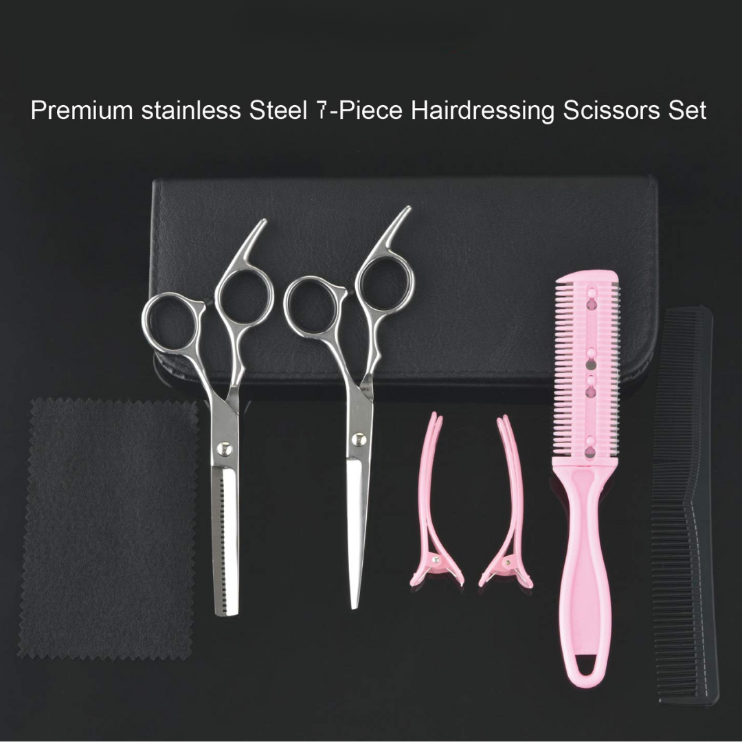 Professional Hair Cutting & Thinning Scissors Set-Black-Nora Luxe