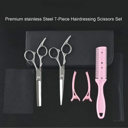 Professional Hair Cutting & Thinning Scissors Set-Black-Nora Luxe