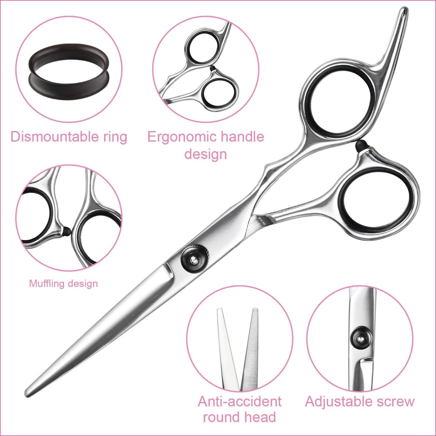 Professional Hair Cutting & Thinning Scissors Set-Black-Nora Luxe