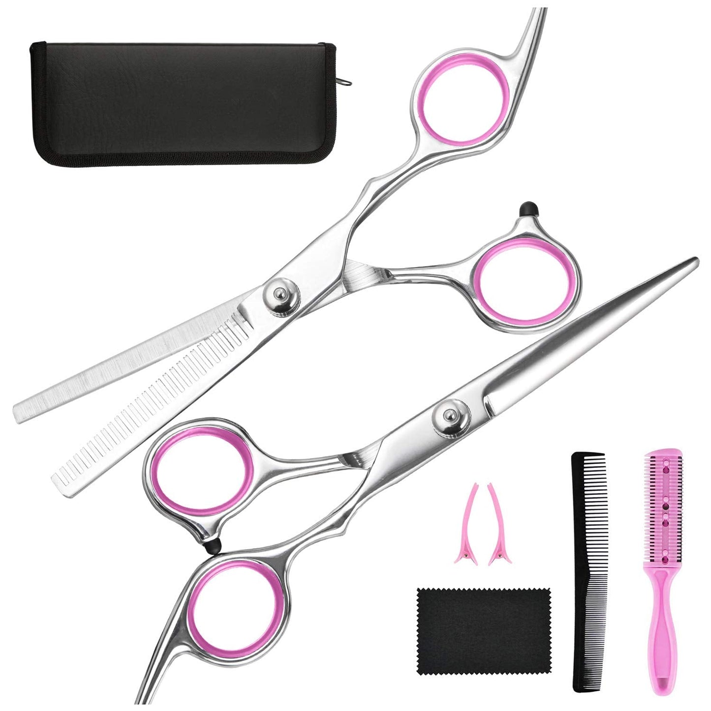 Professional Hair Cutting & Thinning Scissors Set-Pink-Nora Luxe