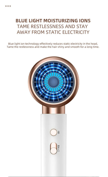 PROFESSIONAL HAIRDRYER 2400W WITH COLD AND HOT AIR - NEGATIVE IONS - POWERFUL HAIR DRYER FOR SALON RESULTS-Black-Nora Luxe