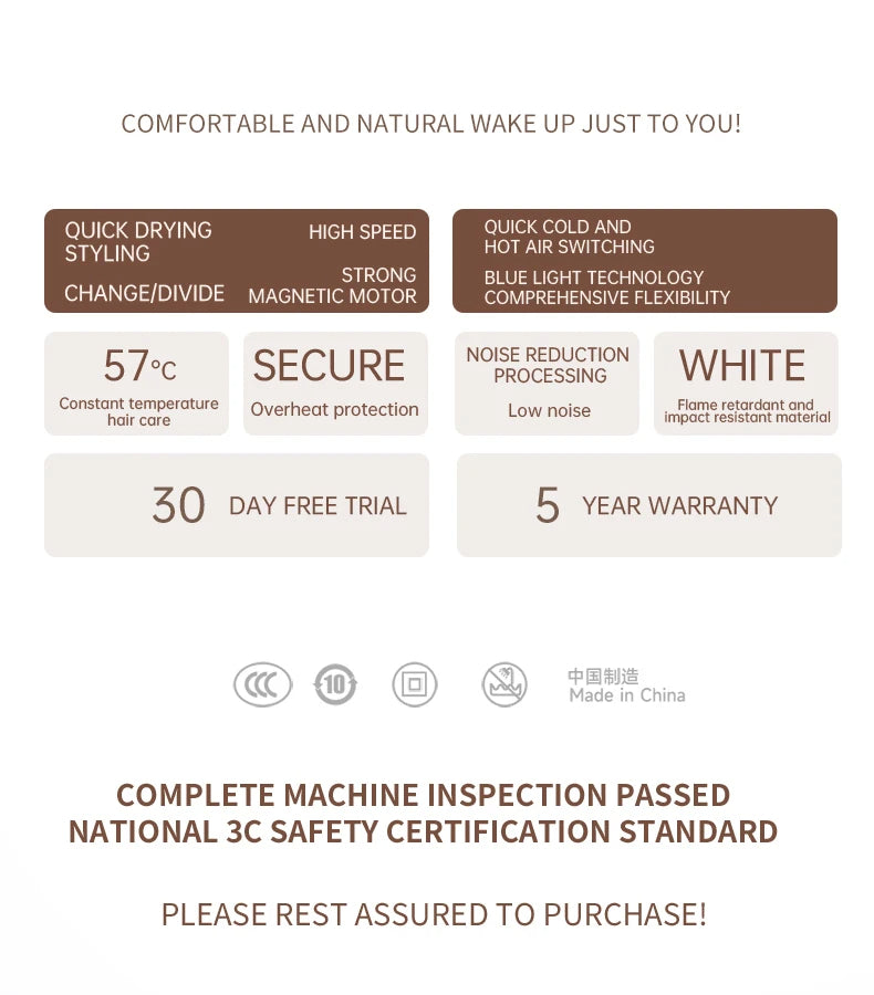 PROFESSIONAL HAIRDRYER 2400W WITH COLD AND HOT AIR - NEGATIVE IONS - POWERFUL HAIR DRYER FOR SALON RESULTS-Black-Nora Luxe