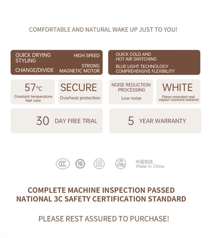 PROFESSIONAL HAIRDRYER 2400W WITH COLD AND HOT AIR - NEGATIVE IONS - POWERFUL HAIR DRYER FOR SALON RESULTS-Black-Nora Luxe