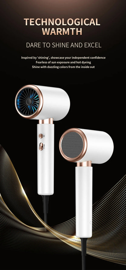 PROFESSIONAL HAIRDRYER 2400W WITH COLD AND HOT AIR - NEGATIVE IONS - POWERFUL HAIR DRYER FOR SALON RESULTS-Black-Nora Luxe