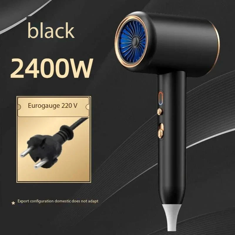 PROFESSIONAL HAIRDRYER 2400W WITH COLD AND HOT AIR - NEGATIVE IONS - POWERFUL HAIR DRYER FOR SALON RESULTS-Black-Nora Luxe