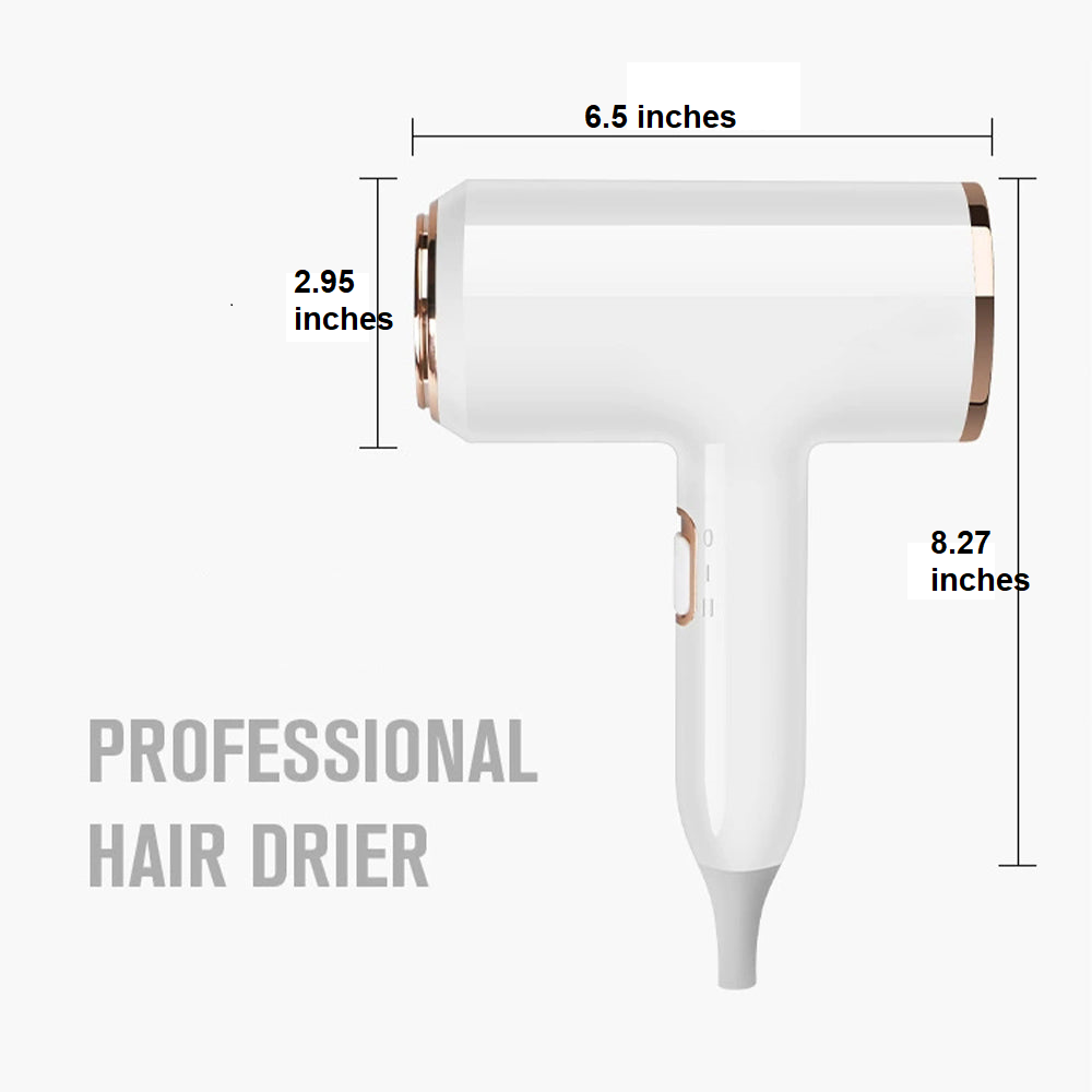 PROFESSIONAL HAIRDRYER 2400W WITH COLD AND HOT AIR - NEGATIVE IONS - POWERFUL HAIR DRYER FOR SALON RESULTS-Black-Nora Luxe