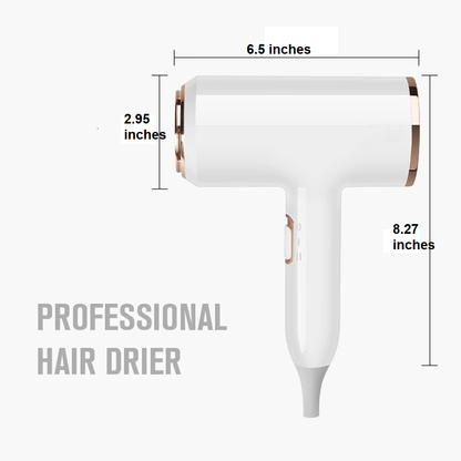 PROFESSIONAL HAIRDRYER 2400W WITH COLD AND HOT AIR - NEGATIVE IONS - POWERFUL HAIR DRYER FOR SALON RESULTS-Black-Nora Luxe