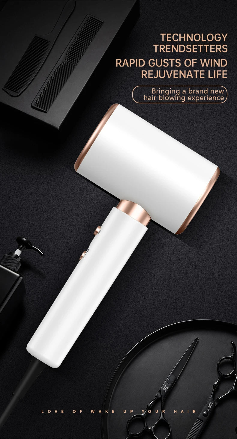 PROFESSIONAL HAIRDRYER 2400W WITH COLD AND HOT AIR - NEGATIVE IONS - POWERFUL HAIR DRYER FOR SALON RESULTS-Black-Nora Luxe