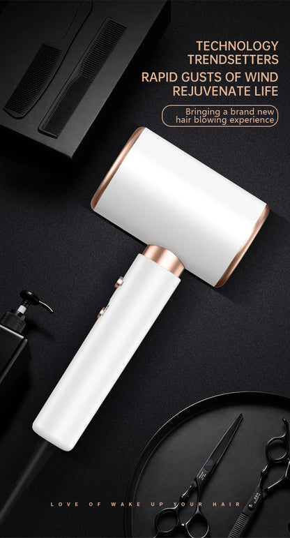 PROFESSIONAL HAIRDRYER 2400W WITH COLD AND HOT AIR - NEGATIVE IONS - POWERFUL HAIR DRYER FOR SALON RESULTS-Black-Nora Luxe