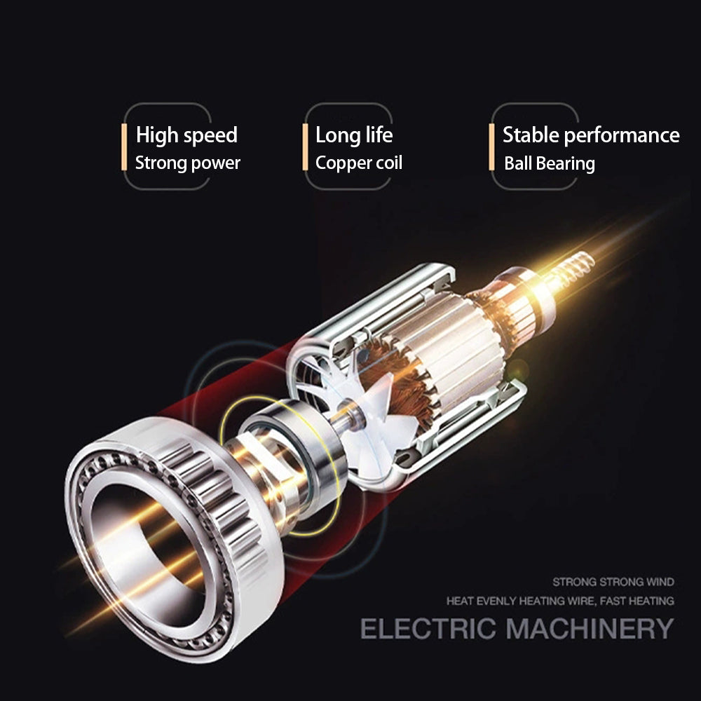 PROFESSIONAL HAIRDRYER 2400W WITH COLD AND HOT AIR - NEGATIVE IONS - POWERFUL HAIR DRYER FOR SALON RESULTS-Black-Nora Luxe