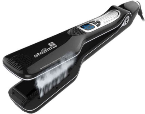Professional Steam Hair Straightener – Elara-Black-The Livary