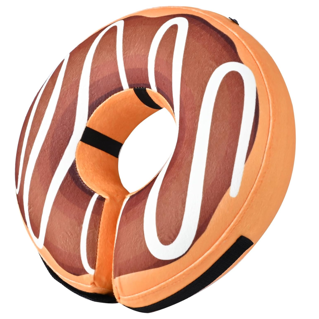 Protective Inflatable Dog Collar - Soft & Comfortable Recovery Collar-Brown Donut-S-Nora Luxe