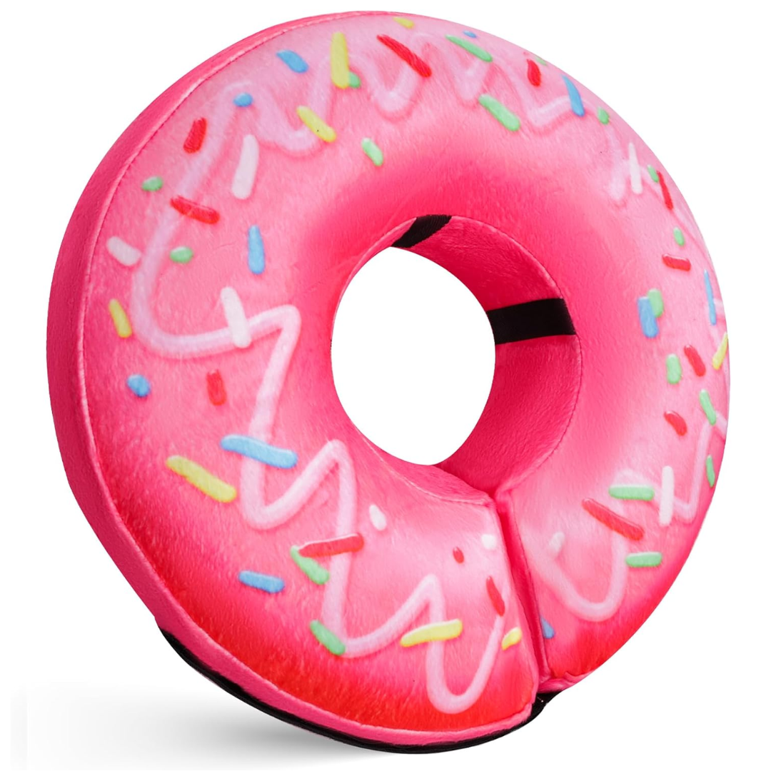 Protective Inflatable Dog Collar - Soft & Comfortable Recovery Collar-Pink Donut-S-Nora Luxe