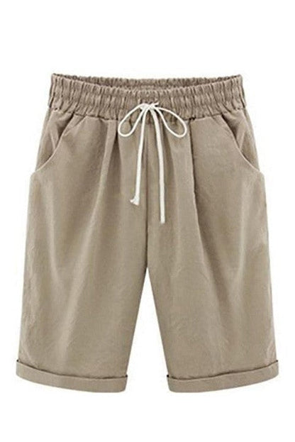 Comfortable Women's Shorts with Elastic Waist and Pockets - Nocini