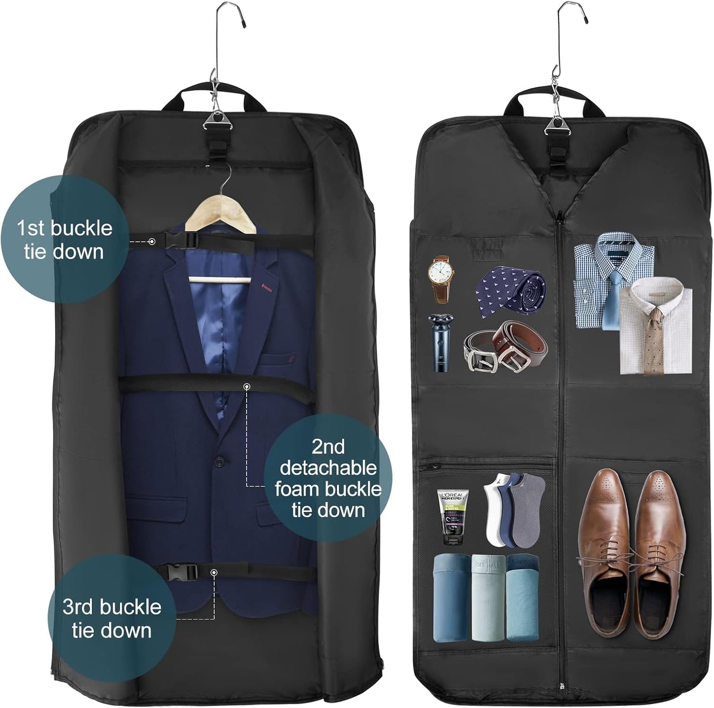 Collapsible Water Resistant Luggage Dress Bag with Shoulder Strap