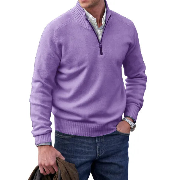 Men's Warm Quarter Zip Fleece Sweater