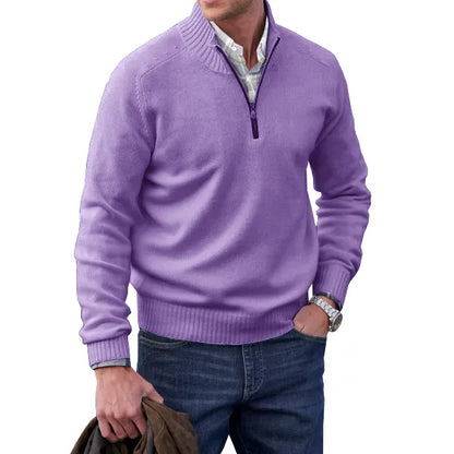 Men's Warm Quarter Zip Fleece Sweater