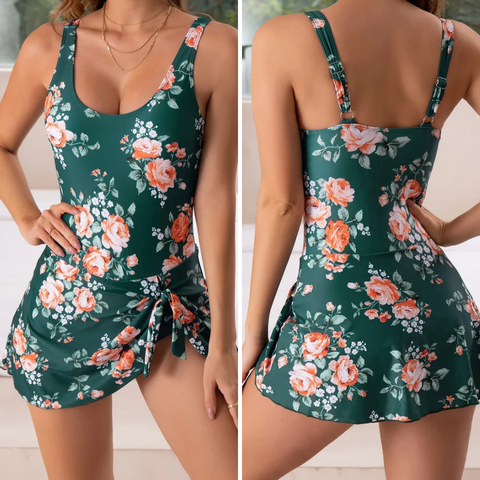 Slimming Swimsuit with Skirt & Tummy Control - Pexav