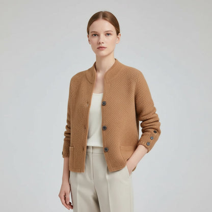 Classic Open Front Knit Women's Coat - Olytrend