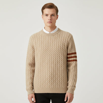 Classic Fit Men's Cable Knit Sweater - Olytrend