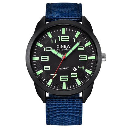 Quartz Clock with Illuminated Dial & Calendar – Lumo-Blue - Light Green-The Livary