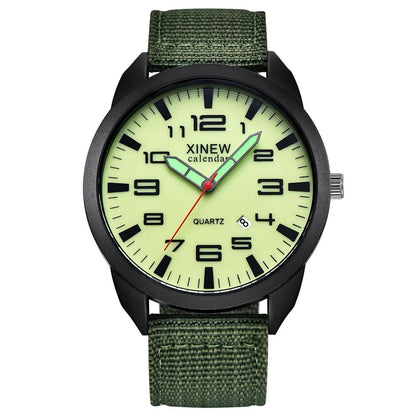 Quartz Clock with Illuminated Dial & Calendar – Lumo-Green - Yellow-The Livary