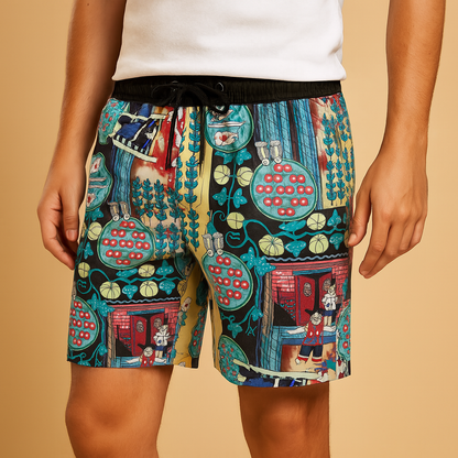 Men’s quick-dry swim shorts with lightweight breathable fabric, ideal for beach, poolside, and summer vacations.