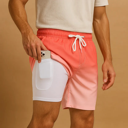Men’s quick-dry swim shorts with lightweight breathable fabric, ideal for beach, poolside, and summer vacations.