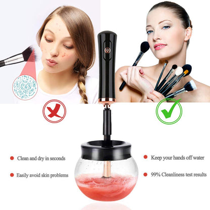 Quick Drying Electric Makeup Brush Cleaner – Clean & Ready to Use Immediately!-Black-Nora Luxe