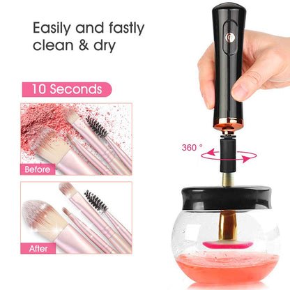 Quick Drying Electric Makeup Brush Cleaner – Clean & Ready to Use Immediately!-Black-Nora Luxe