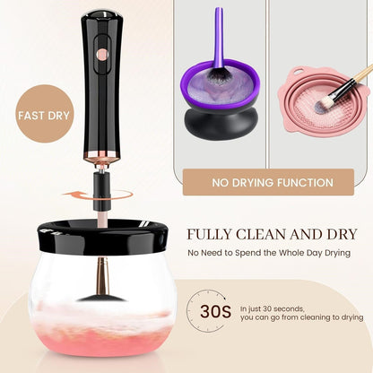 Quick Drying Electric Makeup Brush Cleaner – Clean & Ready to Use Immediately!-Black-Nora Luxe