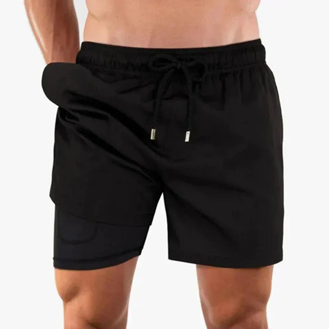 Quick-Drying Men's Swim Shorts with Modern Fit – Dario-Red-S-State of Style