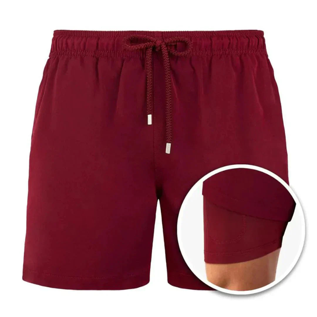 Quick-Drying Men's Swim Shorts with Modern Fit – Dario-Red-S-State of Style