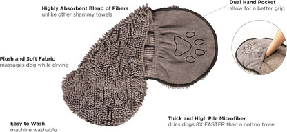 Quick-Drying Microfiber Dog Towel - Super Absorbent & Soft-Gray-Nora Luxe