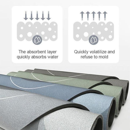 Quick-drying, Super Absorbent Bath Mat - AquaComfort-Blue-Oval-15.75*31.49 inches-Nora Luxe
