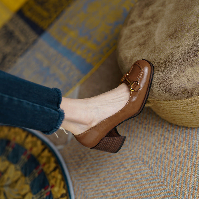 Elegant Low Heel Slip On Women's Shoes - Olytrend