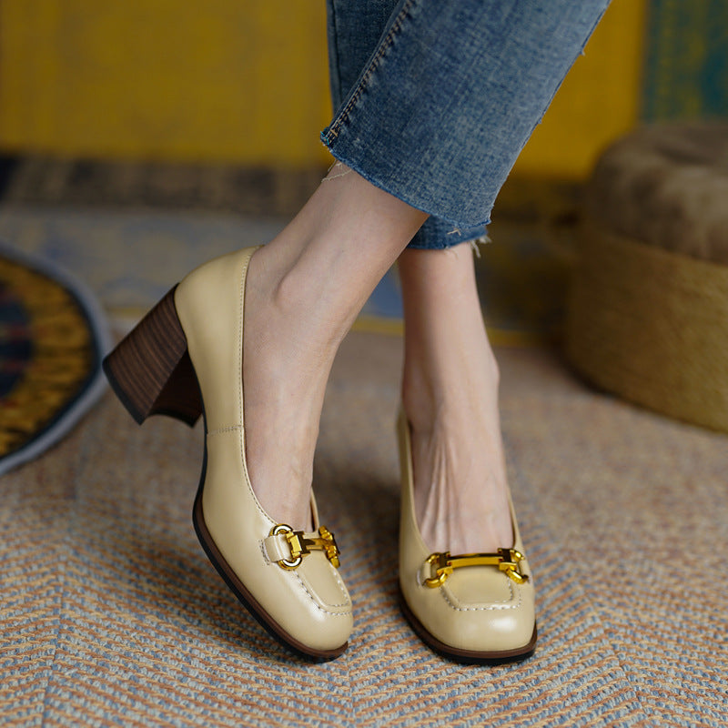Image of Rachel | Women's Block Heel Slip-On Shoes