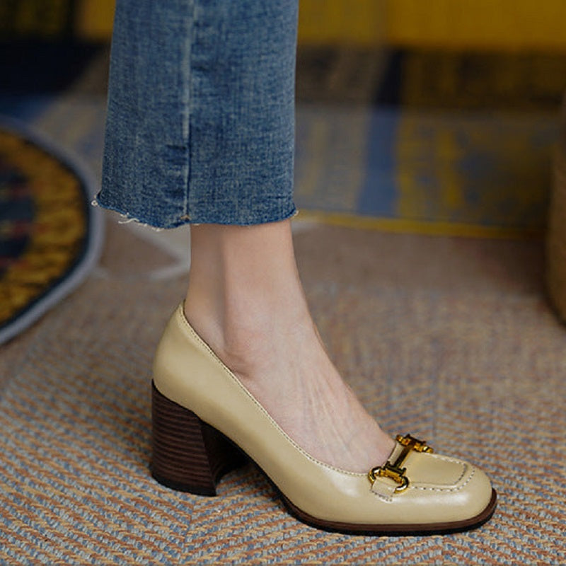 Image of Rachel | Women's Block Heel Slip-On Shoes